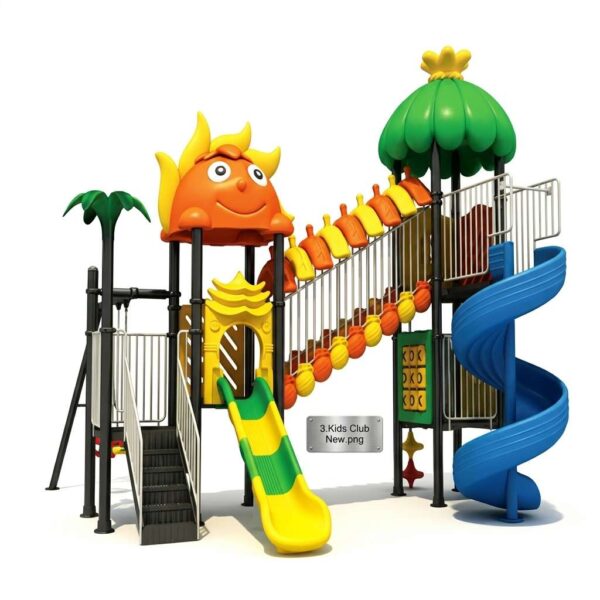 HOUSE, SLIDE & SWING SET (SUN) – Kids Playground Set Bangladesh